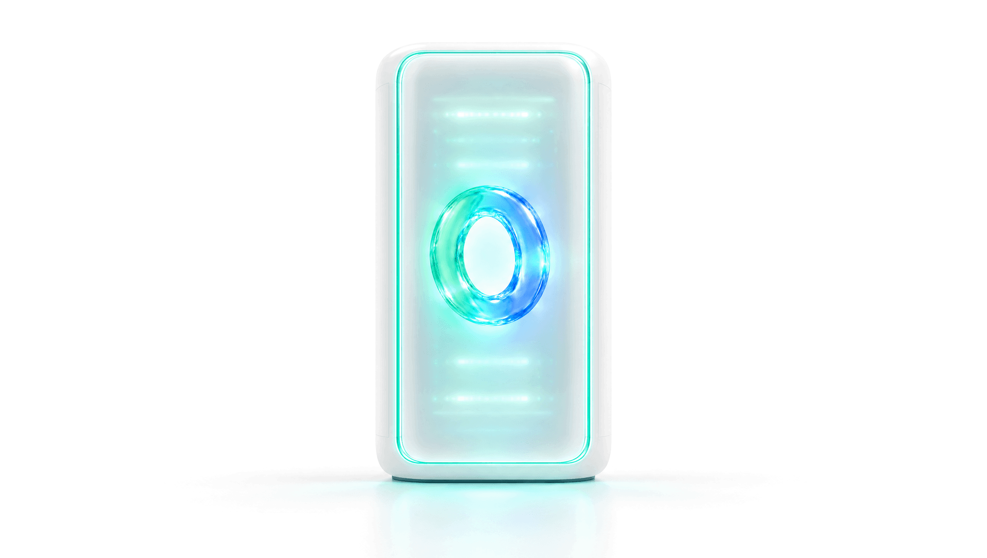 AIVA's own private server, a white tower with the glowing ring